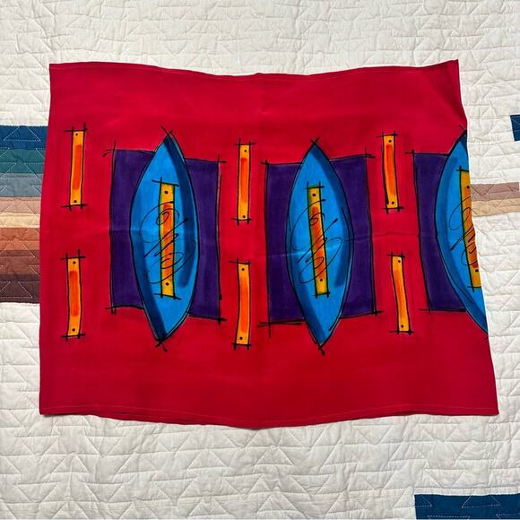 Vintage Kayak Print Silk Infinity Scarf - Picture 1 of 3